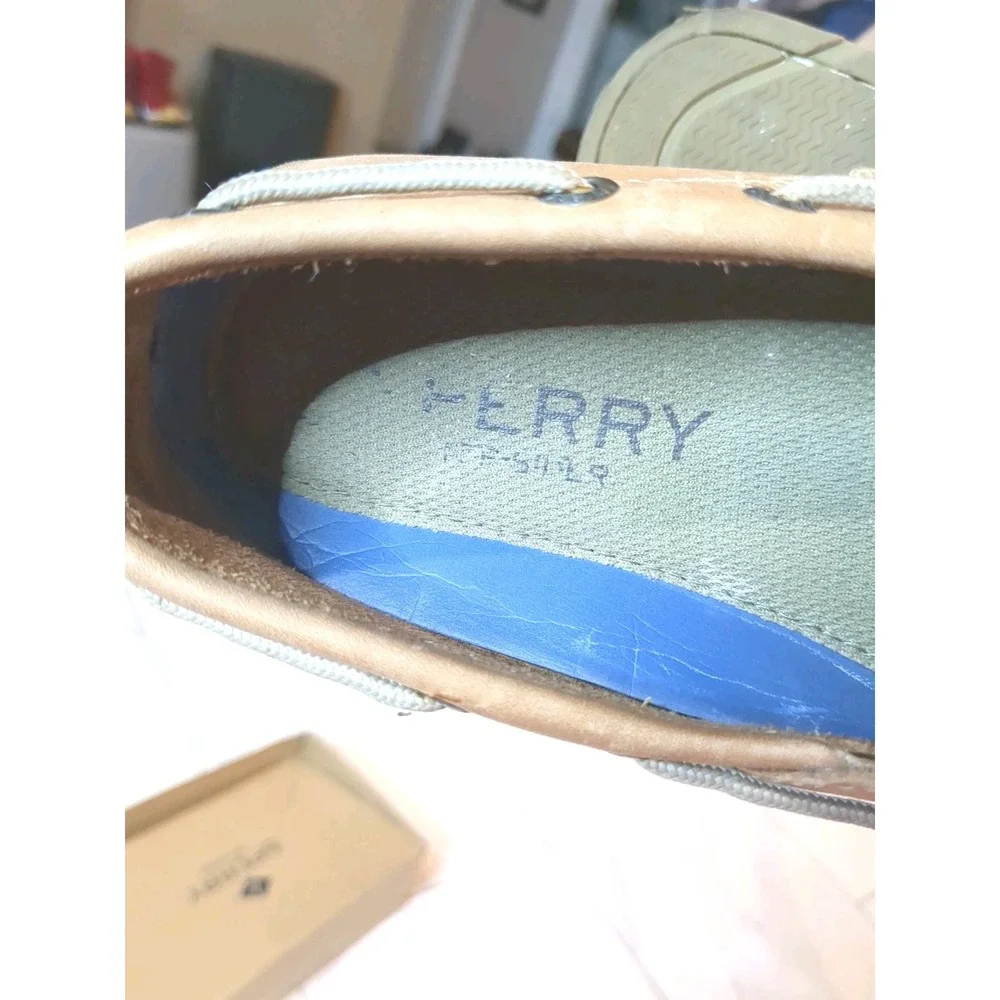 Pre-own‎ SPERRY Top Sider Tan LEATHER Boat Shoe (No Box) Size 9.5M, Men